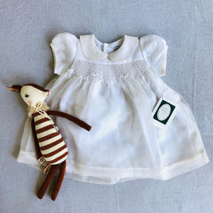 NWT Isabel Garreton White Silk Tulle Dress